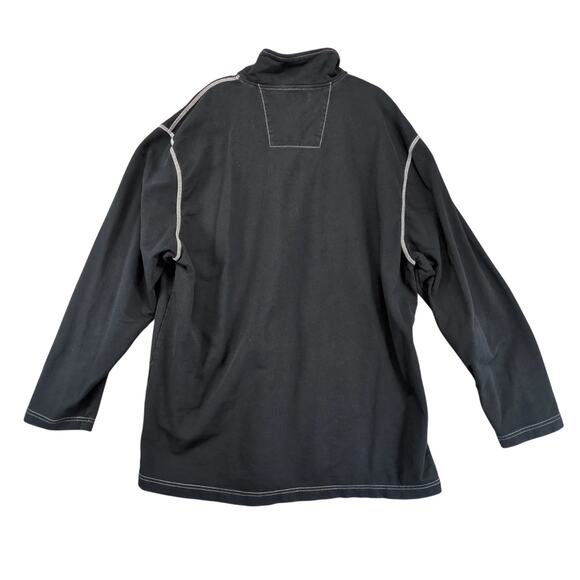 Vtg Nautica Pullover 1/4 Zip Sweatshirt Mens XXL Black White Stitching Mock Neck - Picture 2 of 10